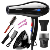 Sèche-cheveux professionnel pour salon de coiffure, sèche-cheveux pour usage domestique, vent chaud et froid, prise UE, 1800W, 2100W, 110V, US, 220V 1